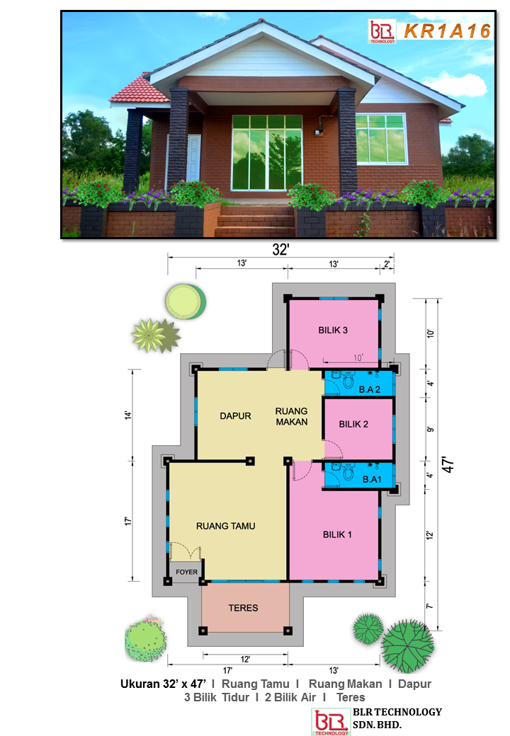 Rekaan Rumah Moden 2 Bilik: Saiz Ideal & Praktikal
